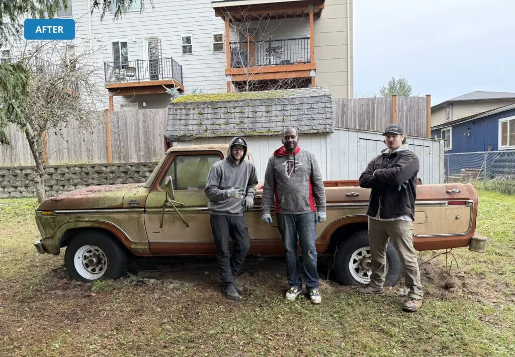 after cleaning out an old trailer truck