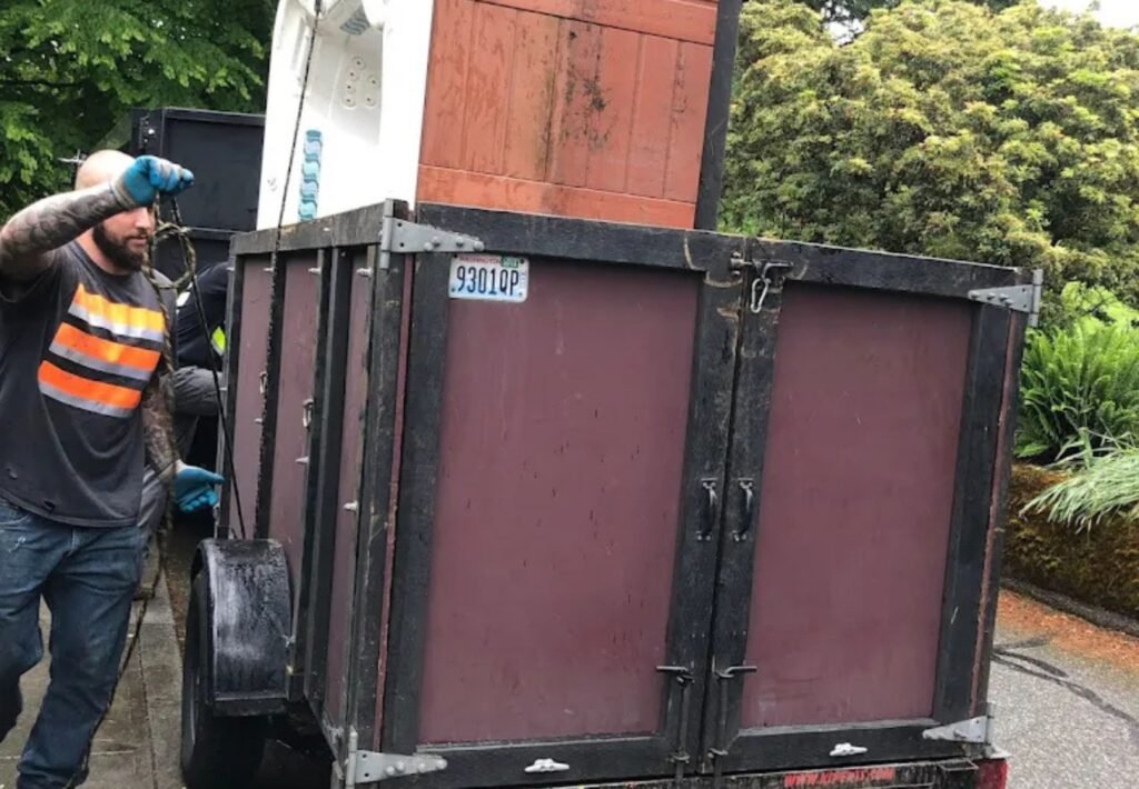 barnaby making sure hot tub is handled safely