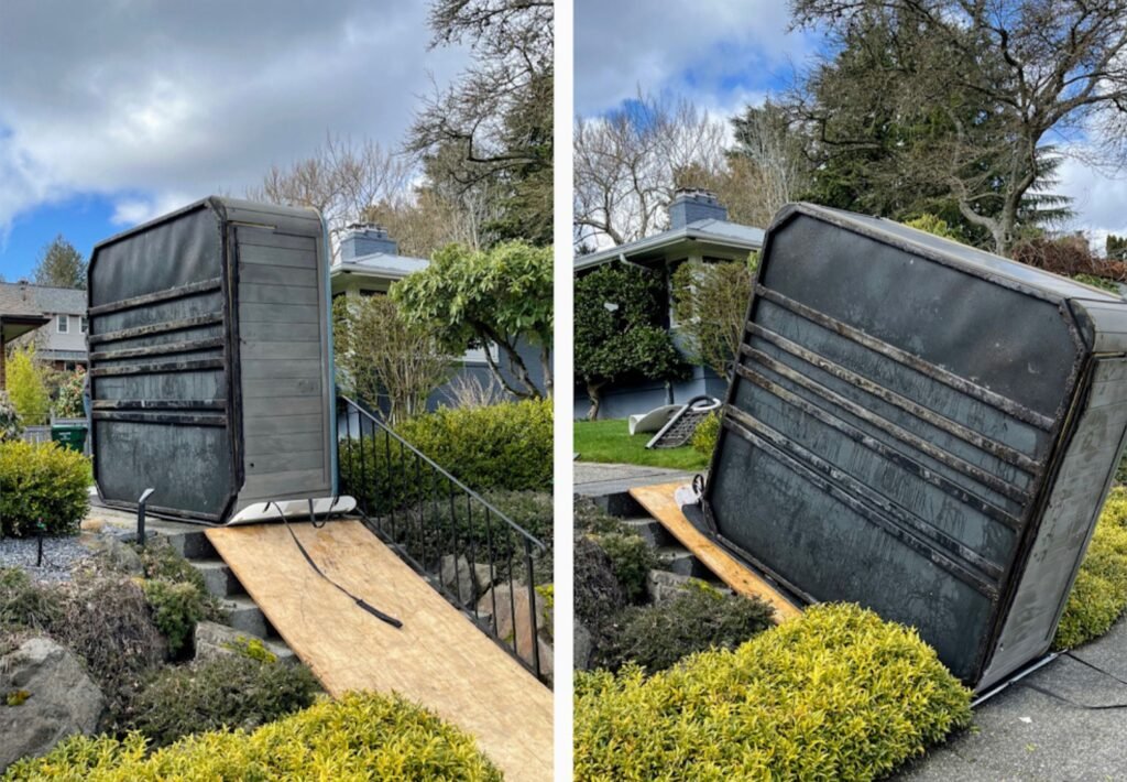 moving a hot tub before and after